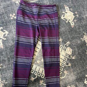 Athleta Chaturanga Colorblock Striped Leggings Purple Size M NWOT